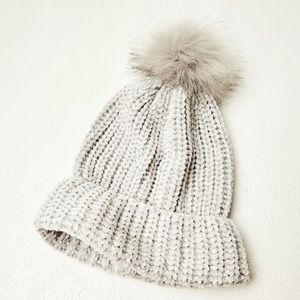 Chenille Pom Pom hat by Jules Kae. NWT